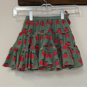 Pink Chicken: Girls Allie Skirt - Olive Green Apple, Size 4Y